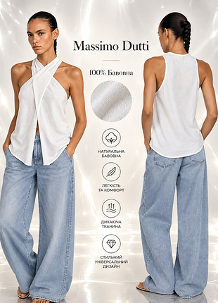 Massimo dutti топ с запахом из 100% хлопка