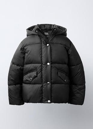 Куртка стьобана чорна на дівчинку zara new