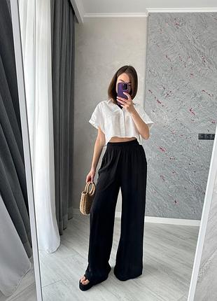 Чорні легкі штани zara