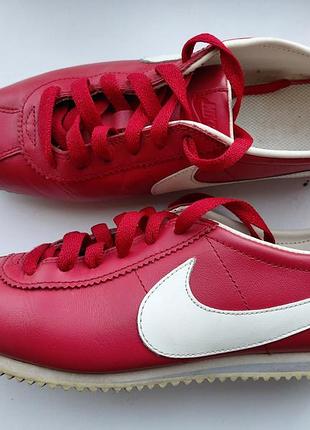 Кожаные кроссовки красные nike classic cortez 37размер
