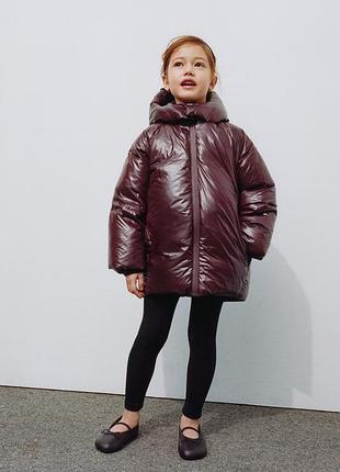 Пухоаик бордовий на дівчинку zara new