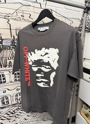 Футболка off white spray paint face graffiti брендовая сайз л