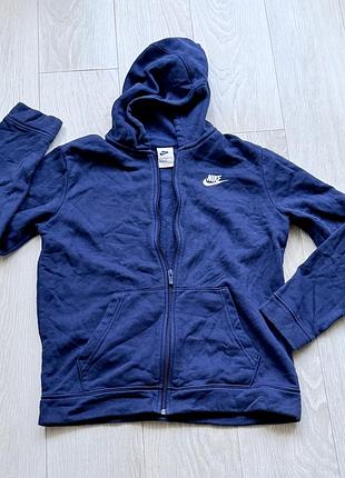 Худі nike утеплене на блискавці, синє, розмір m