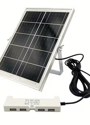 ☀️ портативная солнечная панель 6w / 6v с 4 usb портами | зарядное устройство