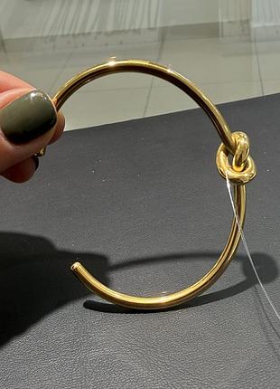 Браслет вузлик з нержавіючої сталі позолота 18k