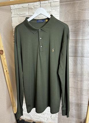 Чоловічий оригінальний легкий поло лонгслів polo ralph lauren l