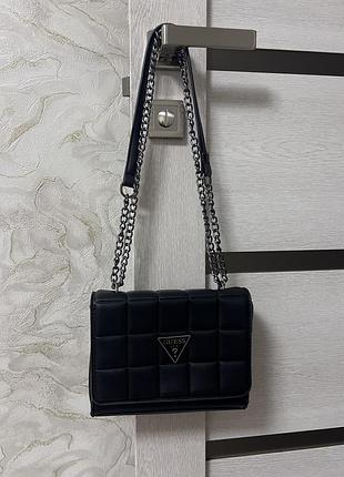 Сумка жіноча guess чорна стьобана