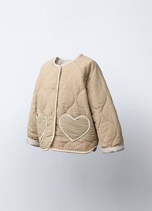 Стьобана куртка на дівчинку бежева zara new