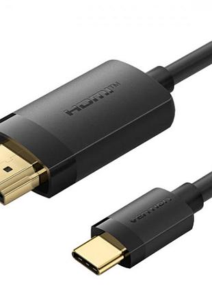 Кабель vention type-c m – hdmi m 2м 4k 60гц pvc для вывода видео черный (cribh)