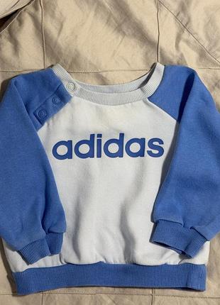 Світшот для дітей adidas білий з блакитним