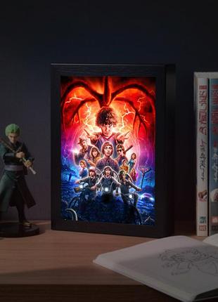 Акриловий led-світильник "дивні дива" — 3d-картина з підсвічуванням, чорний