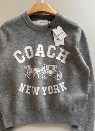 Теплий жіночий джемпер з біркою coach