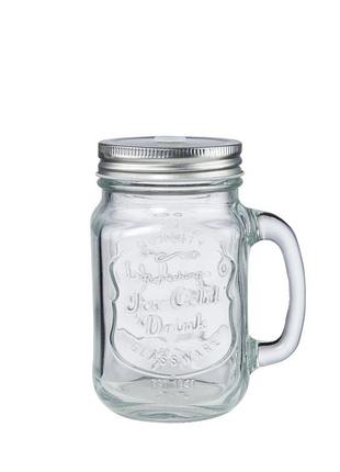 Чашка-банка mason jar скляна з ручкою