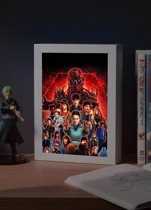 Акриловий led-світильник "дивні дива" — 3d-картина з підсвічуванням, білий