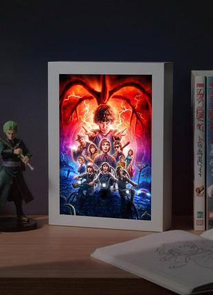 Акриловий led-світильник "дивні дива" — 3d-картина з підсвічуванням, білий