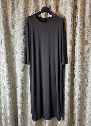 Базовое платье-миди h&m basic вискоза