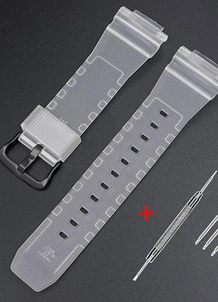 Ремінець для casio g-shock gm-2100 b transl bk напівпрозорий поліуретановий (1051-0859)