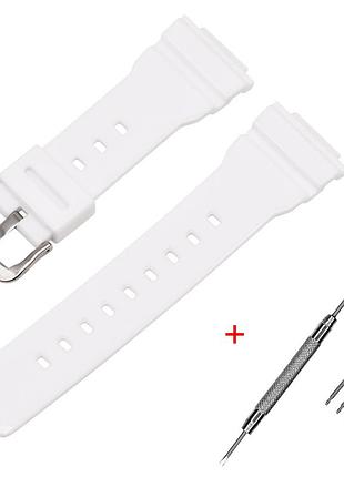 Ремінець для годинника casio g-shock dw-5600 white-glossy si білий поліуретановий