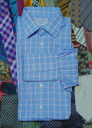 Комір 44 см  charles tyrwhitt size 17/37 in 43/94 cm під запонки   картата  сорочка 
100% cotton classic fit