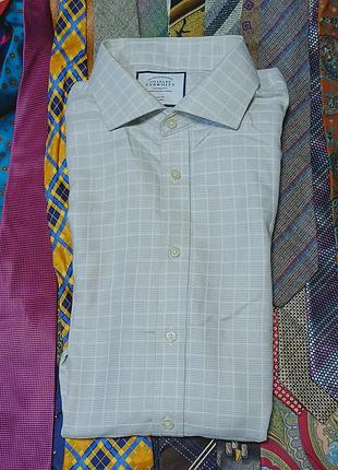 Воротник 45 см charles tyrwhitt size 17/36 in 43/91 cm в клетку рубашка 
100% cotton slim fit