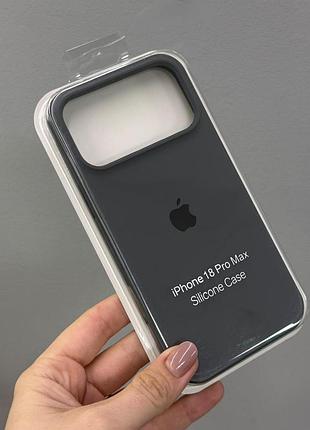 Чехол-накладка с микрофиброй для айфон 18 pro max, чехол silicone case с микрофиброй для iphone 18 pro max (серый)