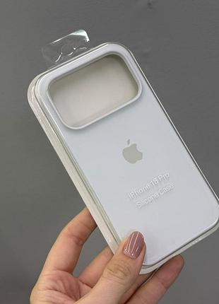 Чехол-накладка с микрофиброй для айфон 18 pro, чехол silicone case с микрофиброй для iphone 18 pro (белый)