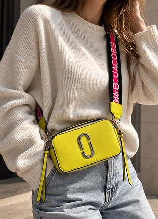 Marc jacobs the snapshot жовта шкіряна сумка кросбоді