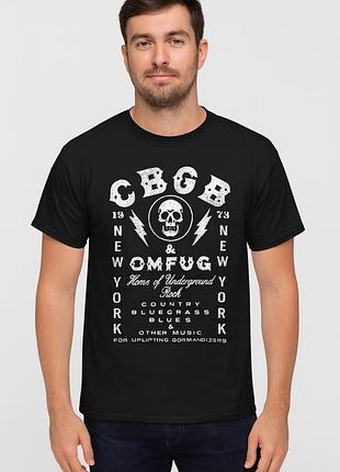 Футболка чоловіча cbgb nyc 73 rock чорна | country bluegrass blues | 2xl (10682)