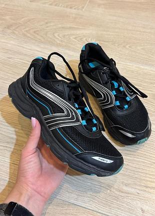 Кросівки kalenji ekiden aw13 чорні з блакитним, 37 розмір