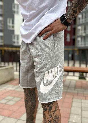 Шорти nike nsw серые (надпись)