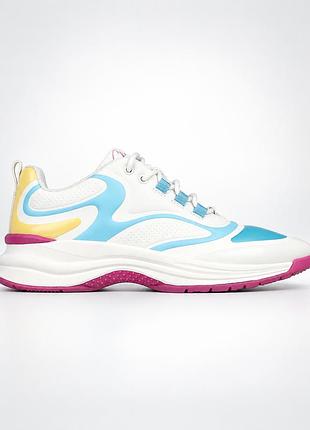 Жіночі кросівки skechers go walk 6 low top білий-блакитний-рожевий р. 37 (устілка 24 см)