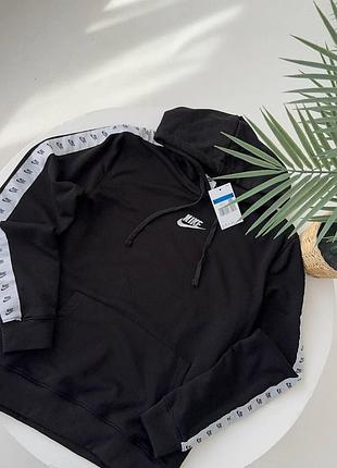Худі чорне nike біле лампас