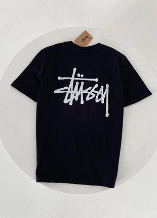 Футболка stussy напис чорна
