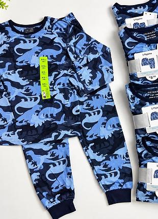 Піжама для хлопчика primark велюрова з принтом динозаврів