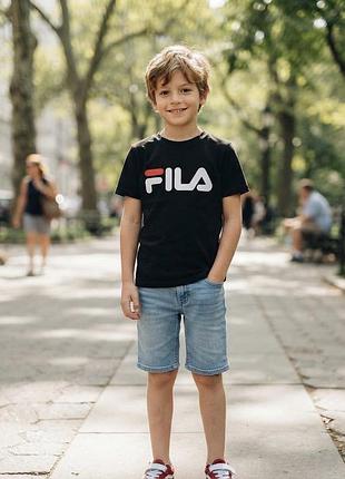 Дитяча брендова футболка fila, чорна, на зріст 134-140 см (9-10 років)