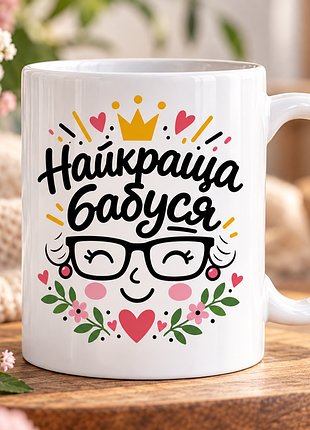 Чашка с принтом для бабушки