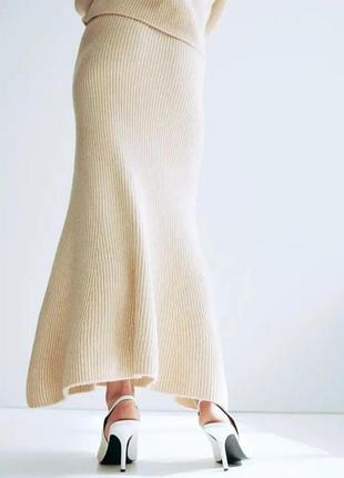 Плотная теплая юбка русалка рубчик h&amp;m p xs