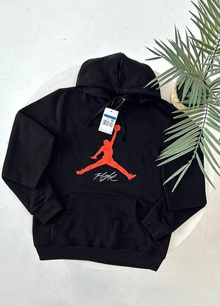Худі jordan flight (червоний принт) чорні