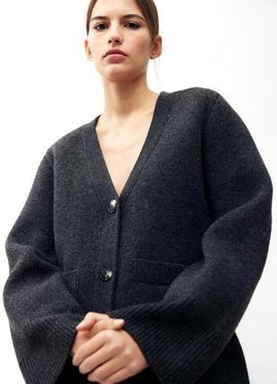 В'язний вовняний кардиган h&m p xs