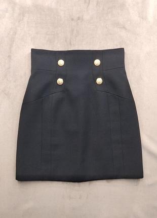 Спідниця balmain чорна коротка 36 fr