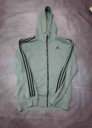 Худи adidas на молнии, серый, размер m