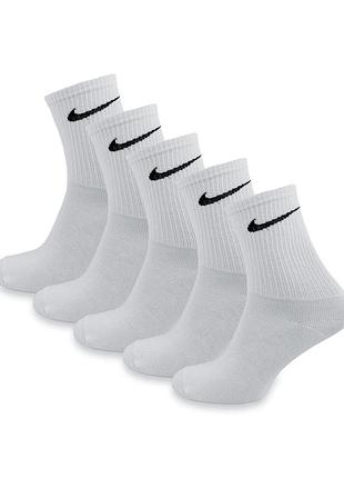 Набір шкарпетки дитячі високі nike staycool бавовна 5 пар 34-36 білий