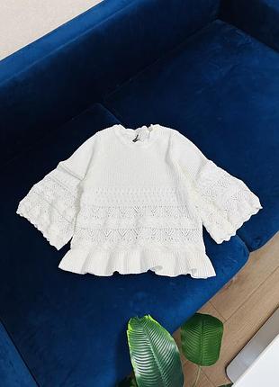 Молочна мережевна кофта з широкими рукавами h&m s розміру