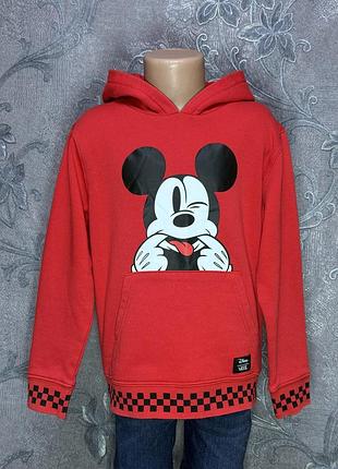 Худи детская кофта с капюшоном vans disney mickey mouse 7-8 лет 122-128 см теплая детская одежда для детей мальчиков девочек демисезон осень весна зим
