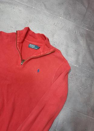 Кофта polo ralph lauren на молнии 1/4 зп, размер s, красная
