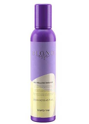 Мус-кондиціонер для русявого, освітленого або сивого вол. inebrya blondesse no-yellow mousse
