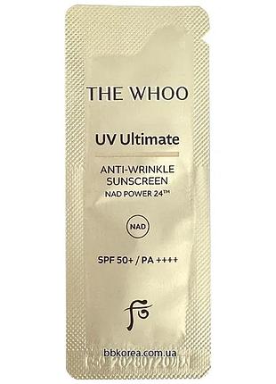 Новий антивіковий спф крем пробник the history of whoo uv ultimate anti-wrinkle sunscreen nad power 24tm spf50+/pa++++