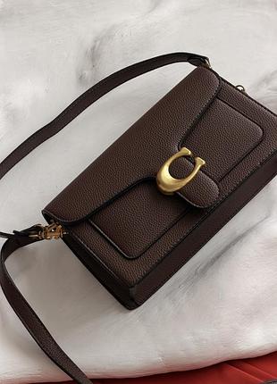 Сумка для дівчини з ручкою та ремінцем через плече coach жіноча містка сумочка 26х14х9 см фірмова шкіряна сумка коуч
