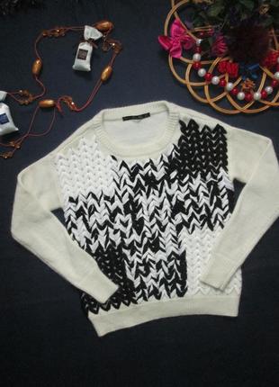Шикарный теплый брендовый свитер ангора с узором лентой zara оригинал2 фото