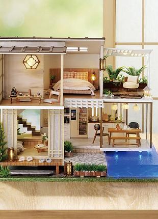 Кукольный домик 3d конструктор румбокс cute room a-085-b montidey diy doll house в современном японском стиле